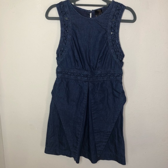 Free People New Romantics Denim Dress Size 0 - Picture 2 of 7